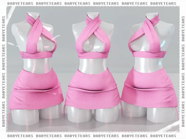 Alpha Halter top and shauna skirt babyetears - The Sims 4 Custom Content