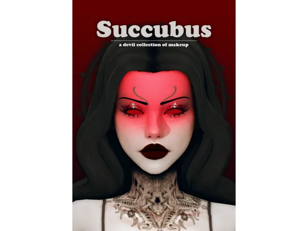 Maxis Match SUCCUBUS a devil collection of makeup - The Sims 4 Custom Content