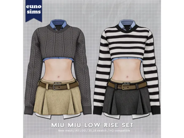 Alpha Miu Miu Low rise set - The Sims 4 Custom Content
