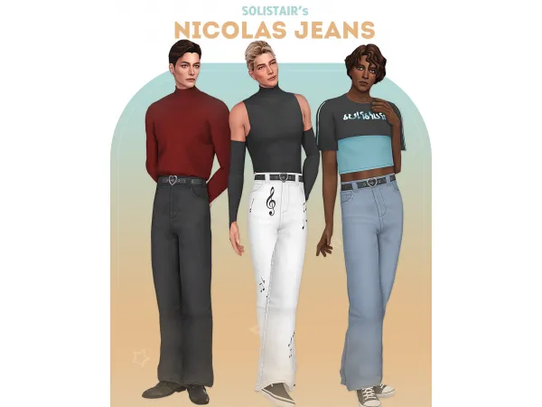 Maxis Match Nicolas Jeans Male Frame by Solistair - The Sims 4 Custom Content