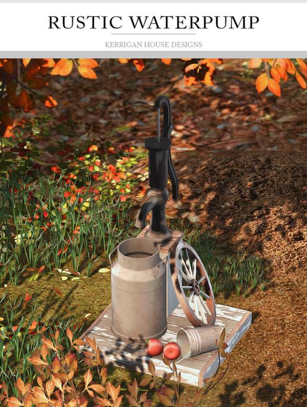 Alpha [KHD] Old Rustic Water Pump by simsfinds - The Sims 4 Custom Content