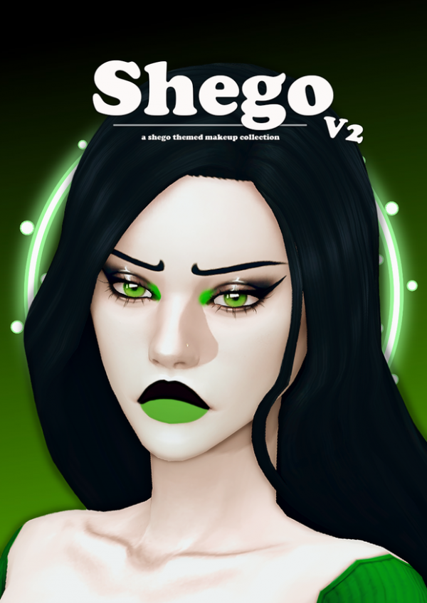 Maxis Match SHEGO V2 a shego themed makeup collection by simsfinds - The Sims 4 Custom Content