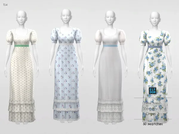 Maxis Match Regency Dress 3 - The Sims 4 Custom Content