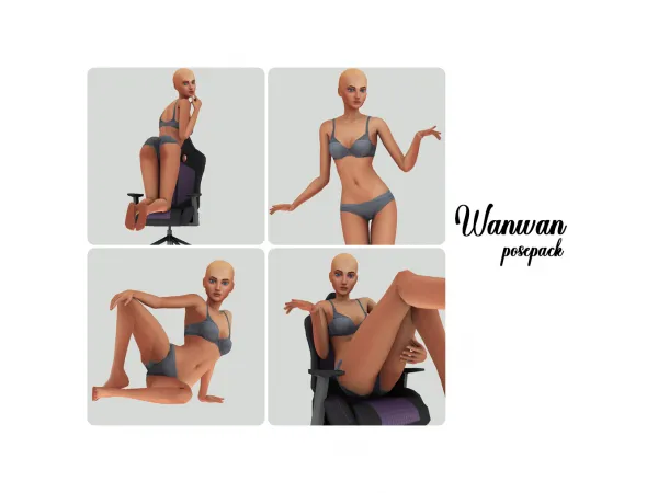 Alpha Wanwan Posepack (Patreon Early Access) - The Sims 4 Custom Content