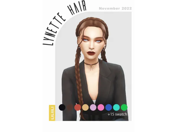Alpha Lynette Hair by liliili - The Sims 4 Custom Content