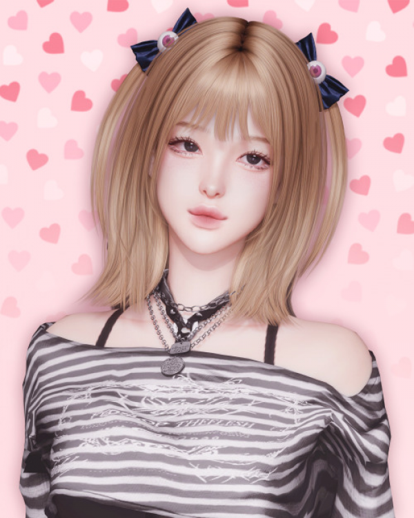 Alpha [JINO] HAIR N13 MISA ACC N5 MISA RIBBON by simsfinds - The Sims 4 Custom Content