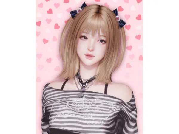 Alpha [JINO] HAIR N13 MISA ACC N5 MISA RIBBON - The Sims 4 Custom Content