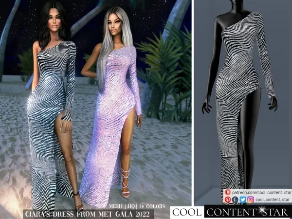 Alpha Ciara'S Dress from Met Gala 2022 cool_content_star - The Sims 4 Custom Content