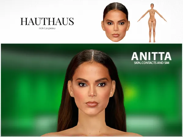 Alpha ANITTA Skin and Sim for (Super Real) by Hauthaus - The Sims 4 Custom Content