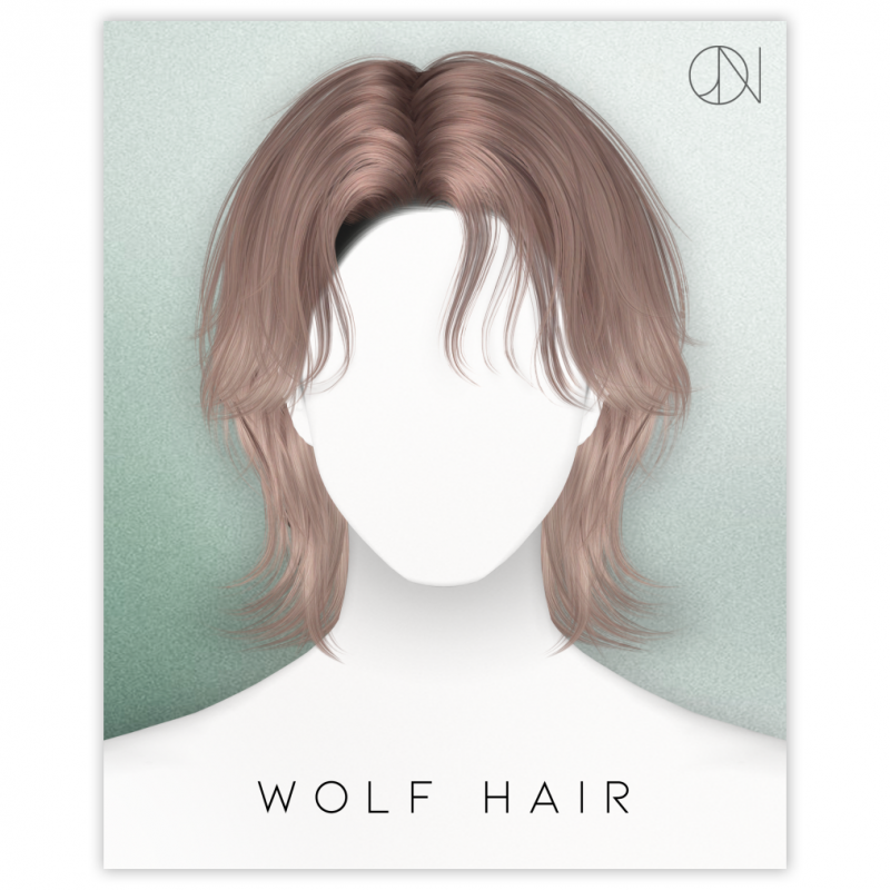 JINO] HAIR N11 WOLF - Sims 4 CC - SimsFinds