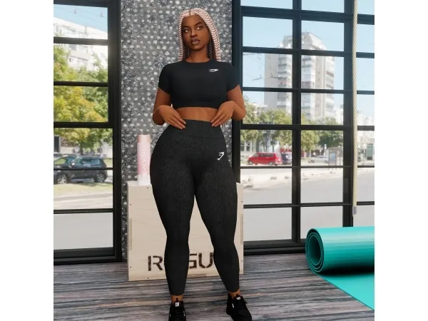 Alpha Gym Outfit - The Sims 4 Custom Content