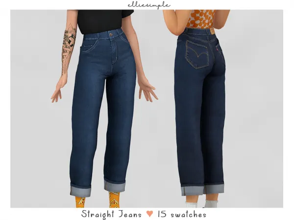 Alpha elliesimple straight jeans - The Sims 4 Custom Content