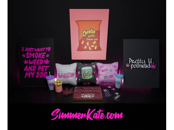 Alpha Stoner WEED Set - The Sims 4 Custom Content