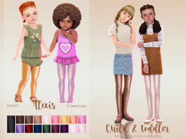 Maxis Match [helgatisha] Tights Alexis_child toddler - The Sims 4 Custom Content