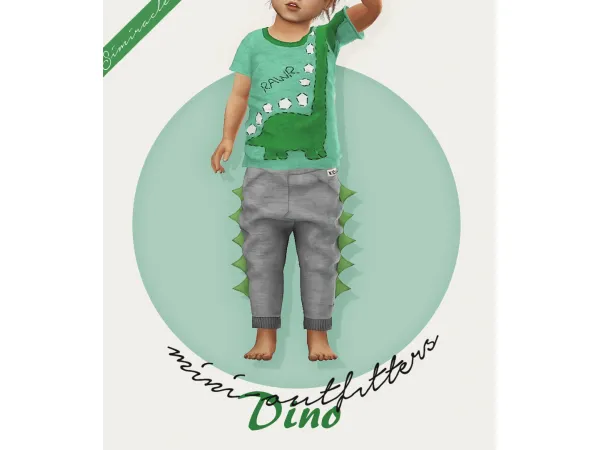 Maxis Match Dino Joggers Toddler Version 3T4 by simiracle - The Sims 4 Custom Content