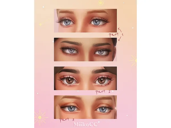 Maxis Match 3D eyelashes Skin details by Miiko - The Sims 4 Custom Content
