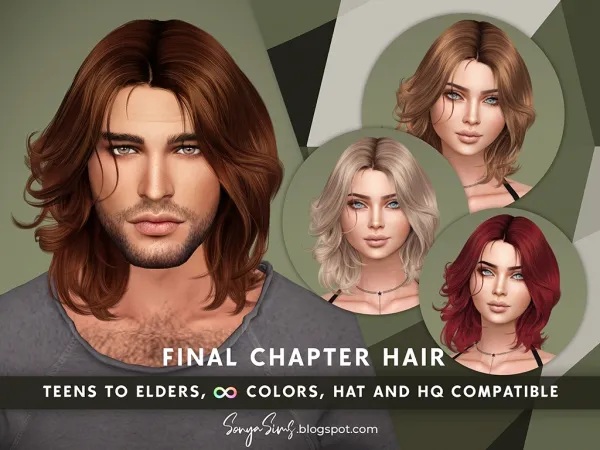 Alpha Final Chapter hair for man by sonyasims - The Sims 4 Custom Content