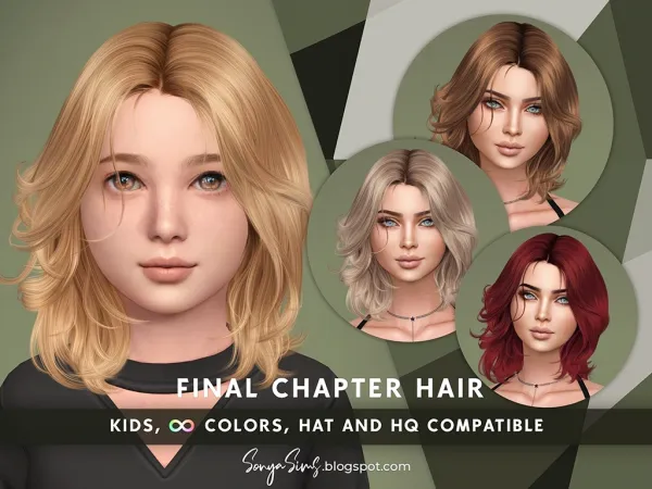 Alpha Final Chapter hair for kids by SonyaSims - The Sims 4 Custom Content