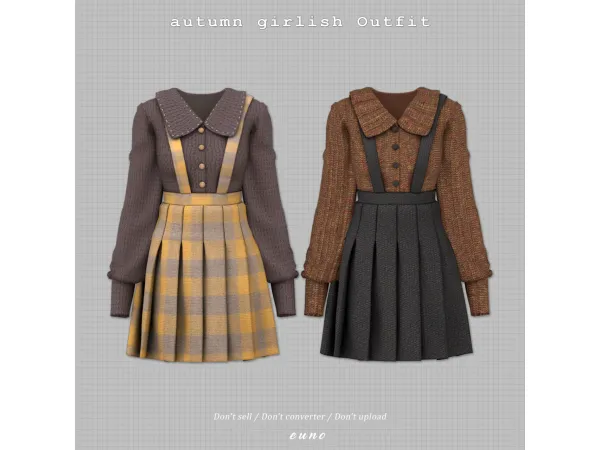 Alpha autumn girlish Outfit (1112) - The Sims 4 Custom Content