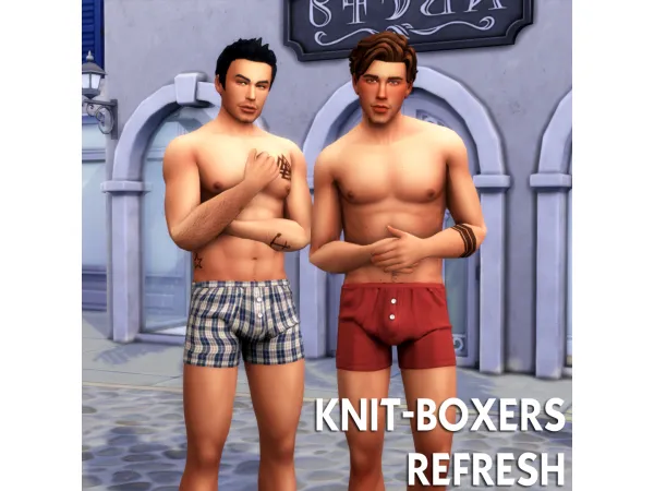 Maxis Match Knit Boxers Refresh Sims by Jade Scorpion JS - The Sims 4 Custom Content