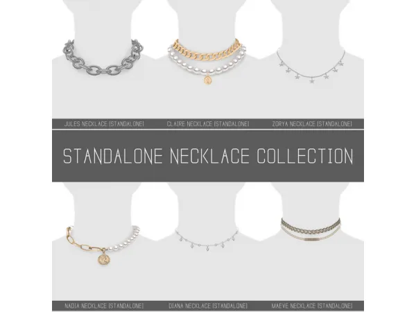 Alpha STANDALONE NECKLACE COLLECTION BY - The Sims 4 Custom Content