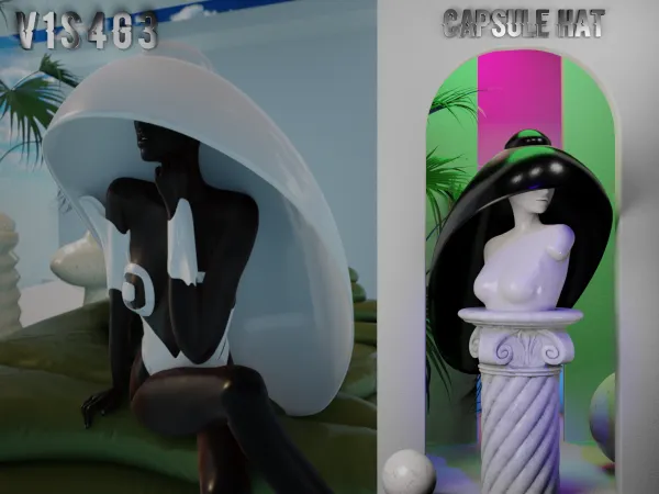 Alpha capsule hat - The Sims 4 Custom Content