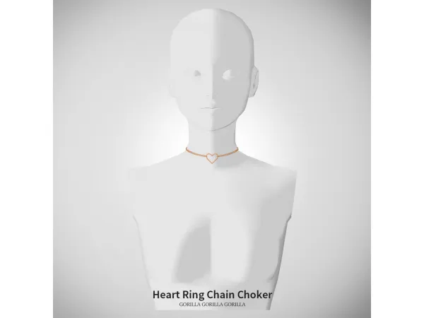 Alpha Heart Ring Chain Choker - The Sims 4 Custom Content
