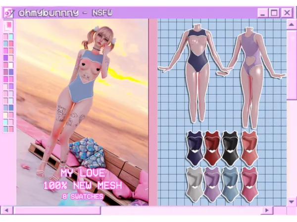 Alpha MY LOVE BODYSUIT - The Sims 4 Custom Content