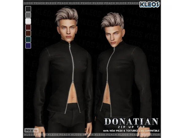 Mix Donatian Zip Up Top - The Sims 4 Custom Content