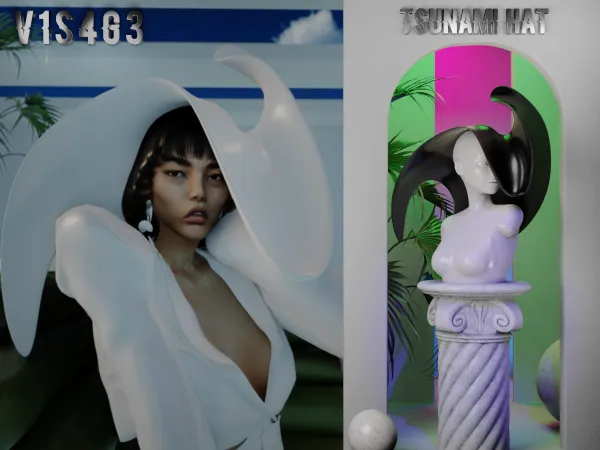 Alpha tsunami hat - The Sims 4 Custom Content