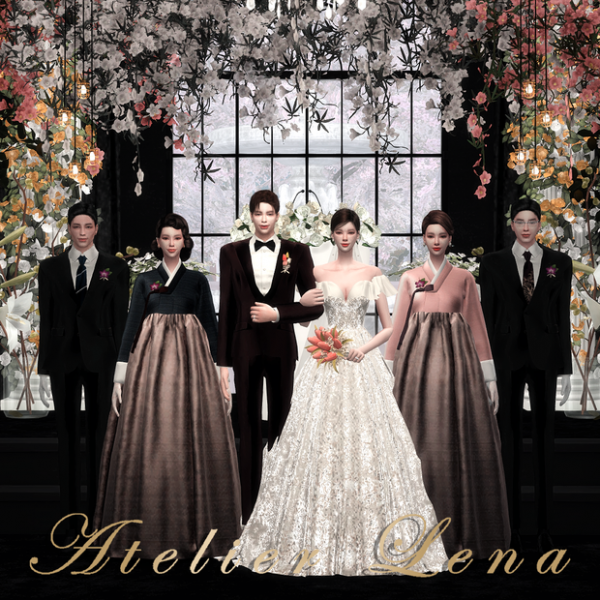Mix [Atelier Lena] Wedding Portrait With Parents Pose Set by simsfinds - The Sims 4 Custom Content