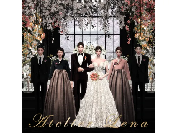Mix [Atelier Lena] Wedding Portrait With Parents Pose Set - The Sims 4 Custom Content