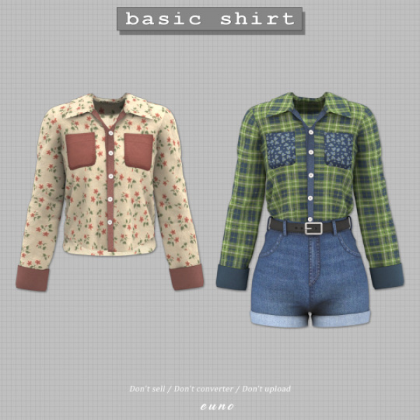 Alpha basic shirt by euno - The Sims 4 Custom Content