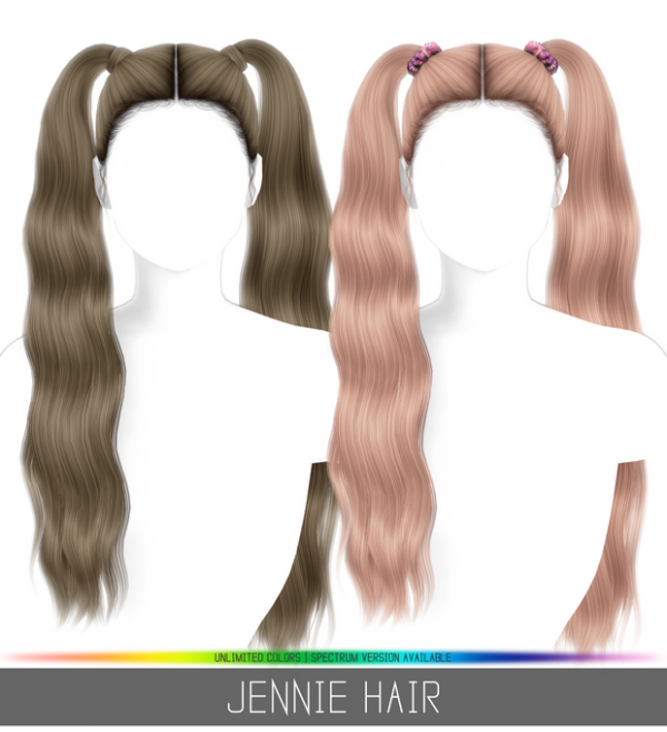 Alpha JENNIE HAIR by simsfinds - The Sims 4 Custom Content