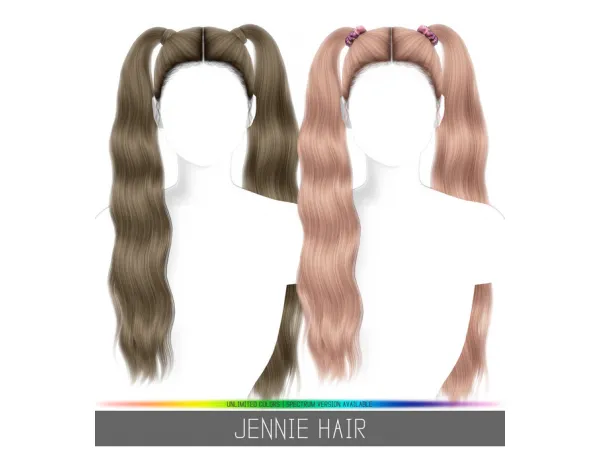 Alpha JENNIE HAIR by simpliciaty - The Sims 4 Custom Content