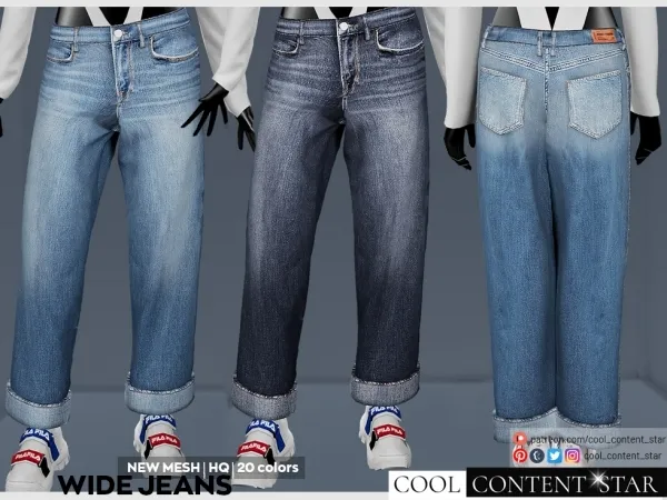Alpha WIDE JEANS cool_content_star - The Sims 4 Custom Content