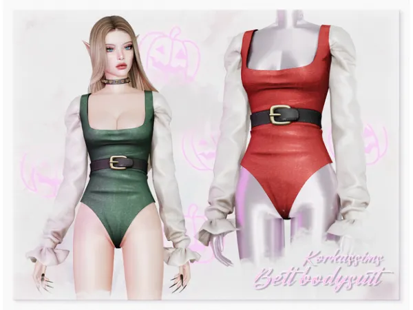 Alpha Belt bodysuit - The Sims 4 Custom Content