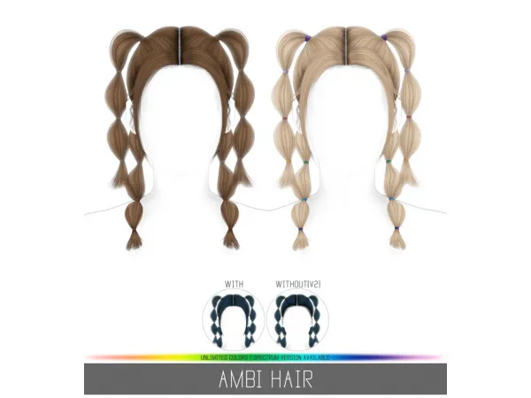 Alpha AMBI HAIR by simpliciaty - The Sims 4 Custom Content