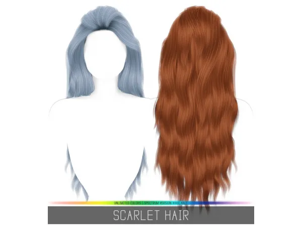 Alpha SCARLET HAIR by simpliciaty - The Sims 4 Custom Content