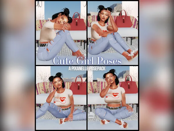 Alpha Pixanelle Cute Girl Poses - The Sims 4 Custom Content