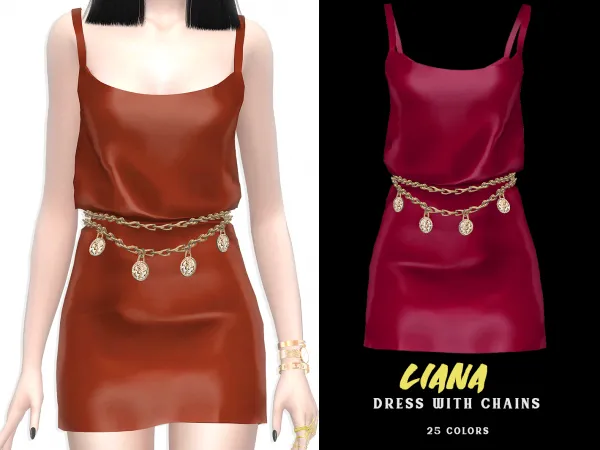 Alpha Liana Dress with Chains - The Sims 4 Custom Content