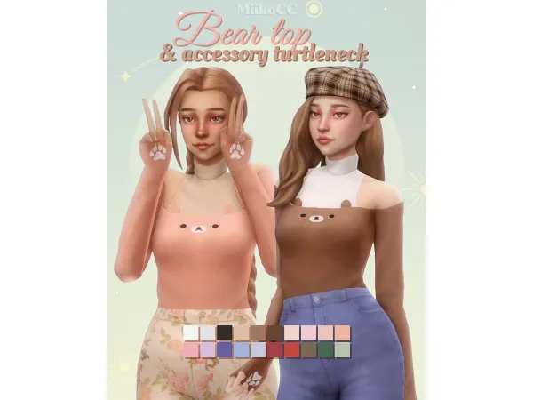 Maxis Match Bear top accessory turtleneck - The Sims 4 Custom Content