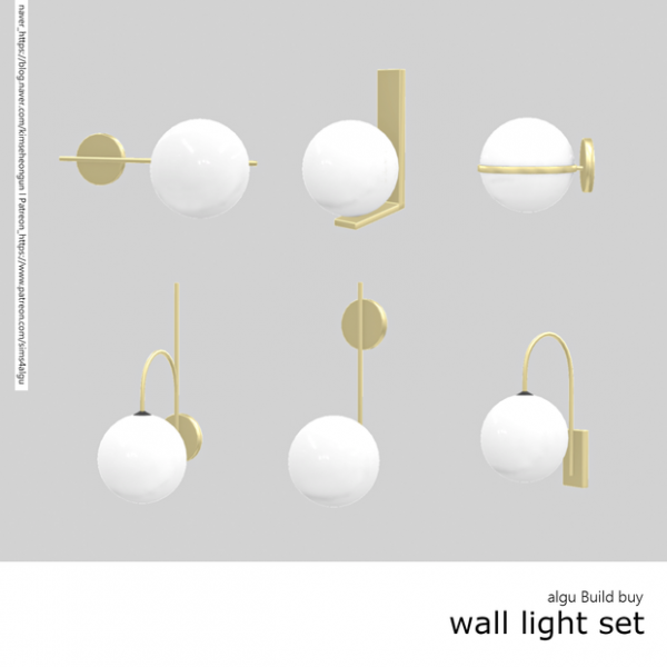 Alpha [algu] wall light set by simsfinds - The Sims 4 Custom Content