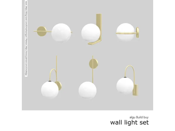 Alpha [algu] wall light set - The Sims 4 Custom Content
