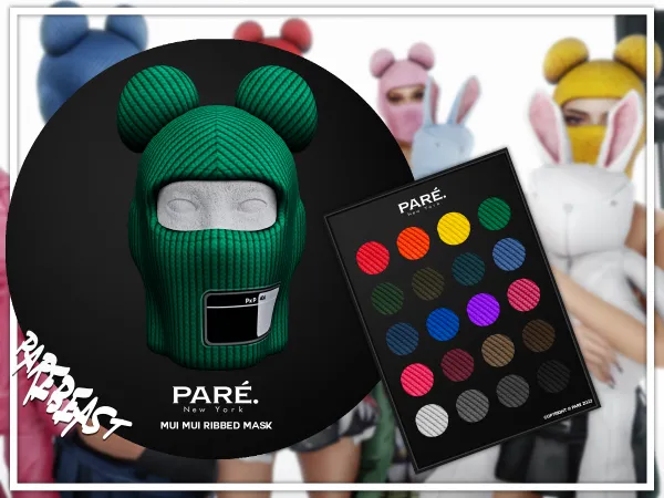 Alpha PARE Mui Mui Ribbed Mask - The Sims 4 Custom Content