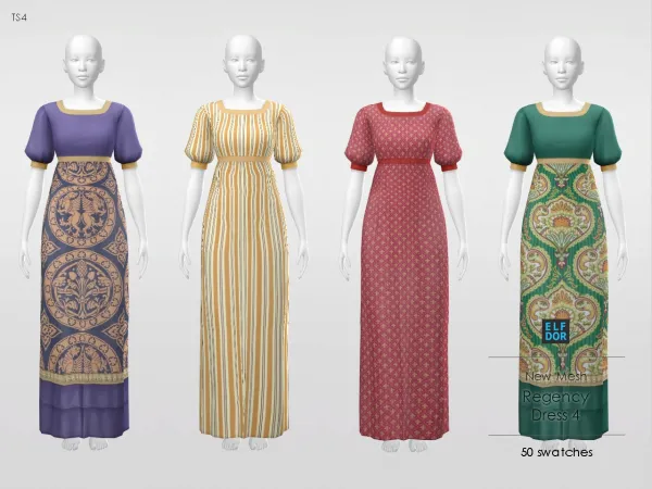 Maxis Match Regency Dress 4 - The Sims 4 Custom Content