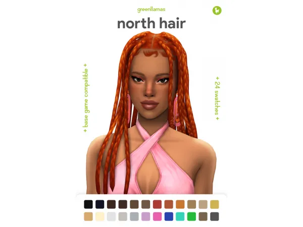 Maxis Match north hair greenllamas - The Sims 4 Custom Content
