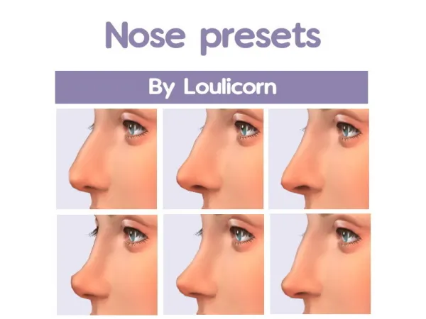 Mix 6 NOSE PRESETS - The Sims 4 Custom Content
