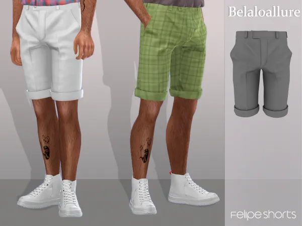 Alpha Belaloallure_Felipe_shorts - The Sims 4 Custom Content