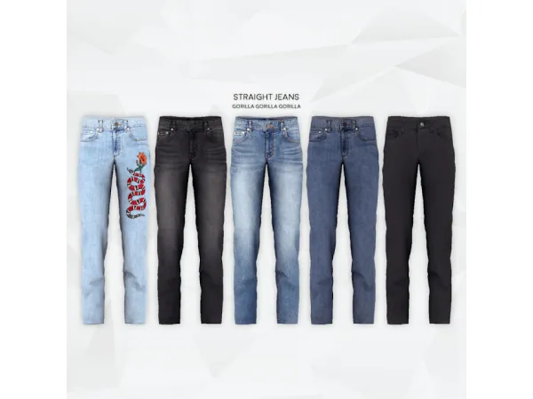 Alpha Straight Jeans by gorillax3 - The Sims 4 Custom Content